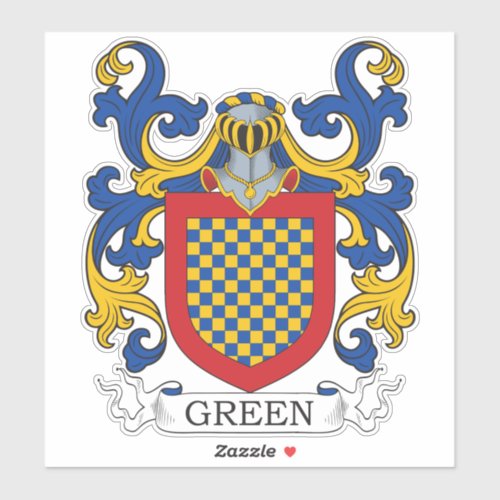 Green Family Crest Sticker