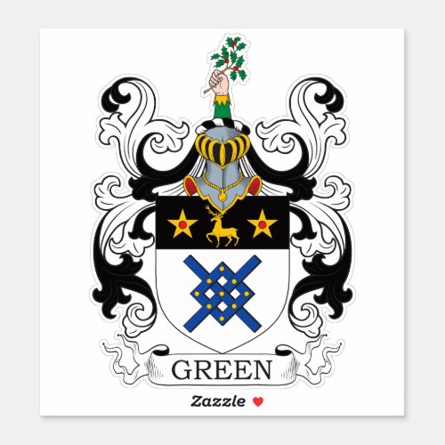 Green Family Crest Sticker