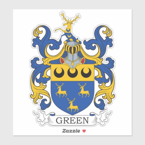 Green Family Crest Sticker