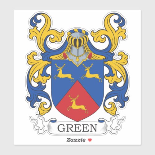 Green Family Crest Sticker