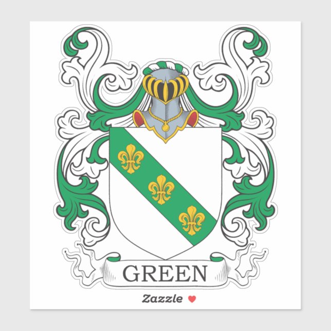 Green Family Crest Sticker (Sheet)