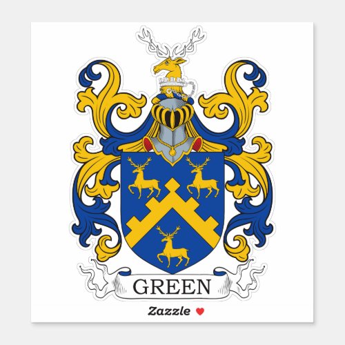 Green Family Crest Sticker