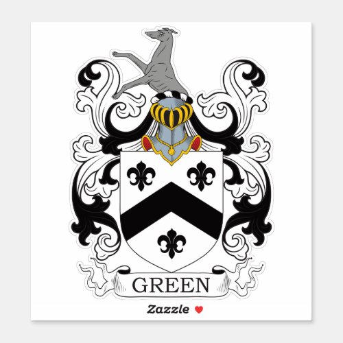 Green Family Crest Sticker