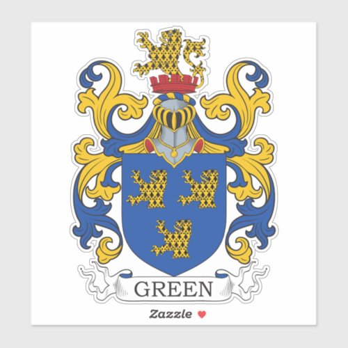 Green Family Crest Sticker