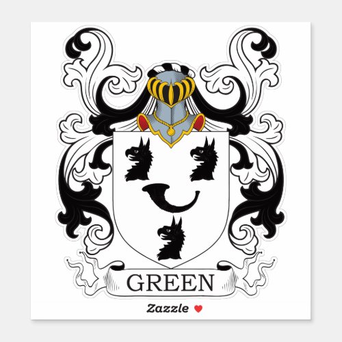 Green Family Crest Sticker