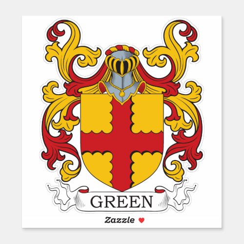 Green Family Crest Sticker