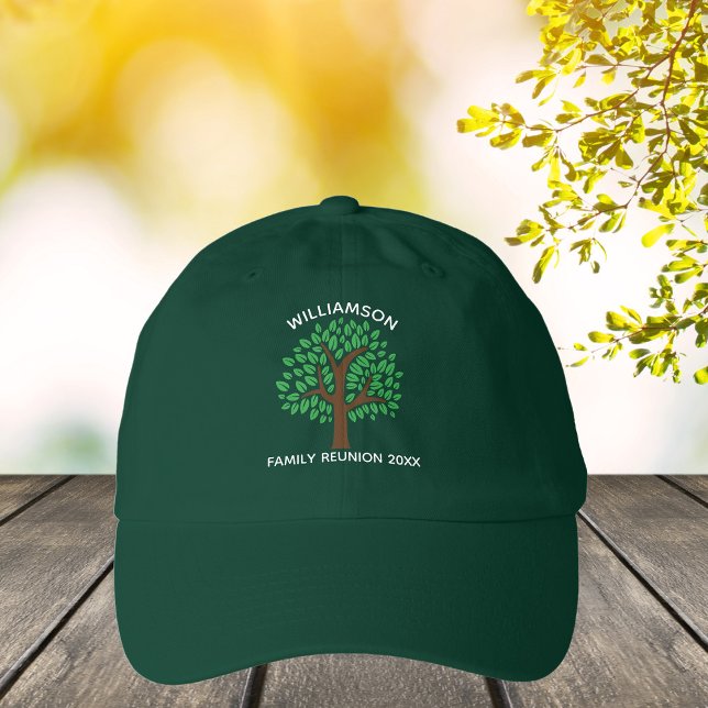 Green Family Reunion Tree Personalized Hat (Creator Uploaded)