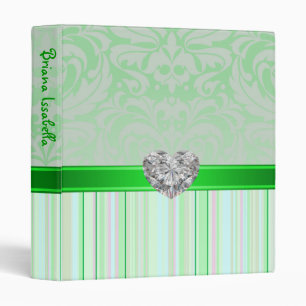 Green Fanciful Faux Jewel Baby Album Binder