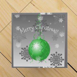 Green Fancy Christmas Ornament Wine Gift Box