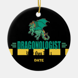 Green Fantasy Dragon Ceramic Ornament