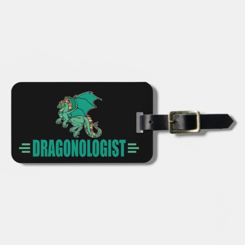 Green Fantasy Dragon Luggage Tag