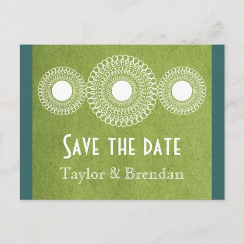 Green Far East Elegance Save the Date Postcard