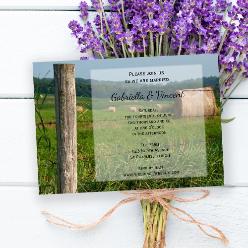 Green Farm Pastures Country Wedding Invitation