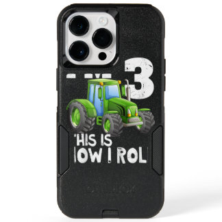 Green Farm Tractor 3rd Birthday Party  3 Year Old OtterBox iPhone 14 Pro Max Case