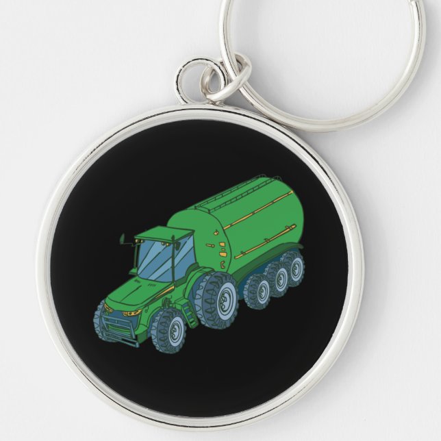 Green Farm Tractor Keychain (Front)