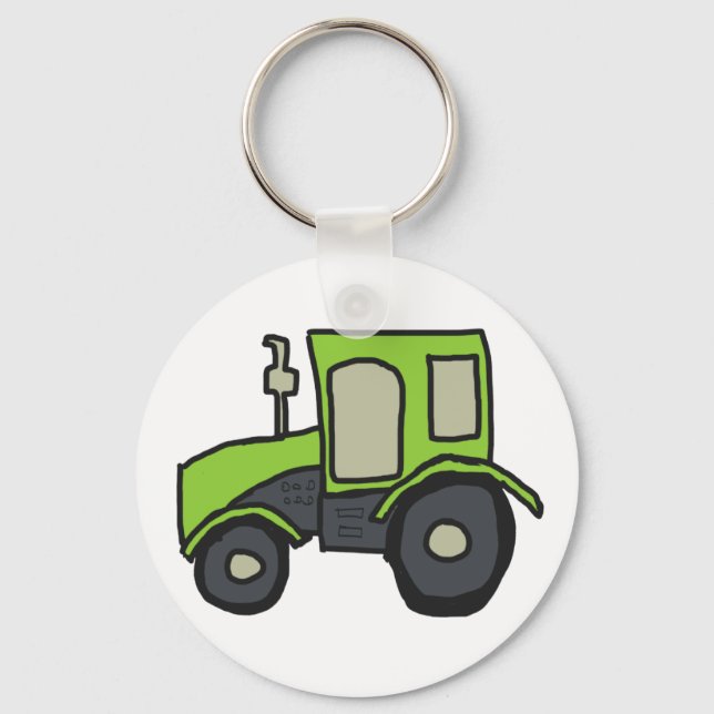 Green Farm Tractor Keychain (Front)
