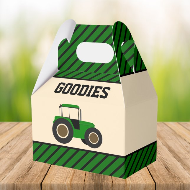 Green Farm Tractor Kids Birthday Party Favor Boxes (Creator Uploaded)