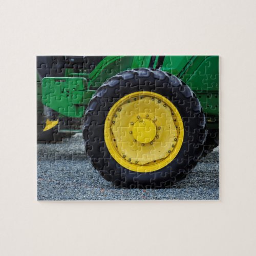 Green Farm Tractor Tire Jigsaw Puzzle