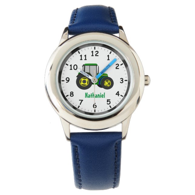 Green Farm Tractor with Yellow and Black Tires Watch (Front)