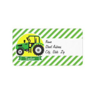 Green Farm Tractor with Yellow;  Green & White Label