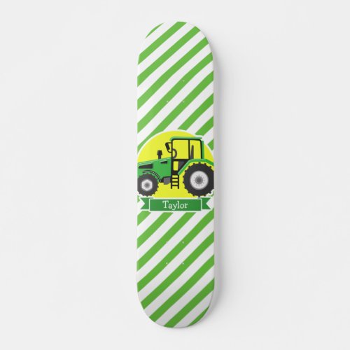 Green Farm Tractor with Yellow  Green  White Skateboard