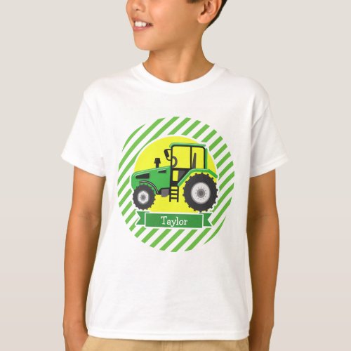 Green Farm Tractor with Yellow  Green  White T_Shirt