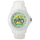 Green Farm Tractor with Yellow; Green & White Wristwatch Green Farm Tractor with Yellow; Green & White Wristwatch