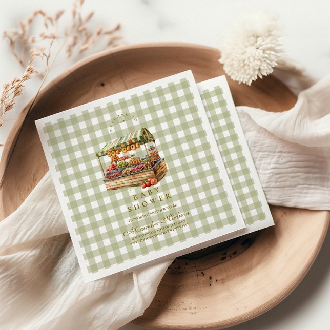 Green Farmers Market Baby Shower Napkins (Creator Uploaded)