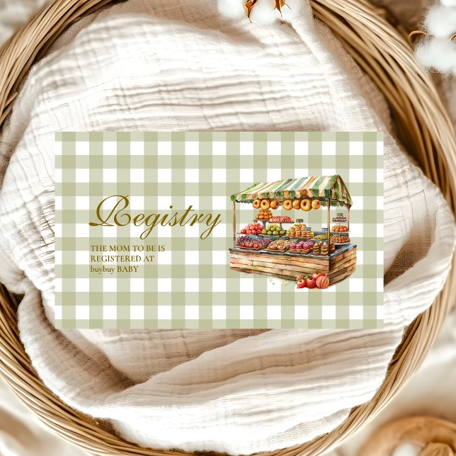 Green Farmers Market Baby Shower Registry Enclosure Card (Creator Uploaded)