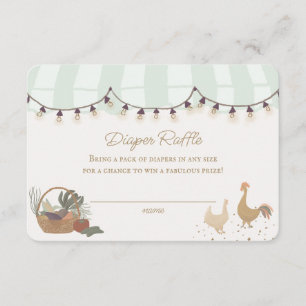 Green Farmers Market Farm Diaper Raffle Insert