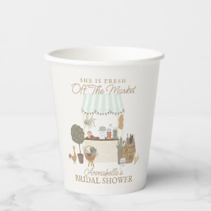 Green Farmers Market Farm Fresh Bridal Shower Paper Cups
