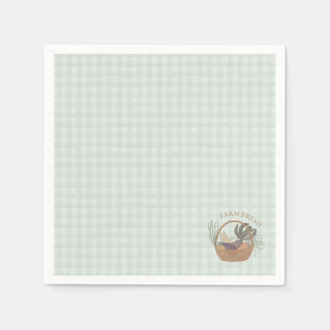 Green Farmers Market Farm Fresh  Napkins (Front)