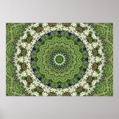 Green Farmers Market Mandala Kaleidoscope Poster