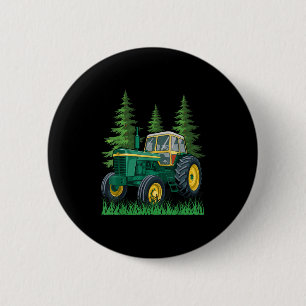 Green Farming Tractor  Button