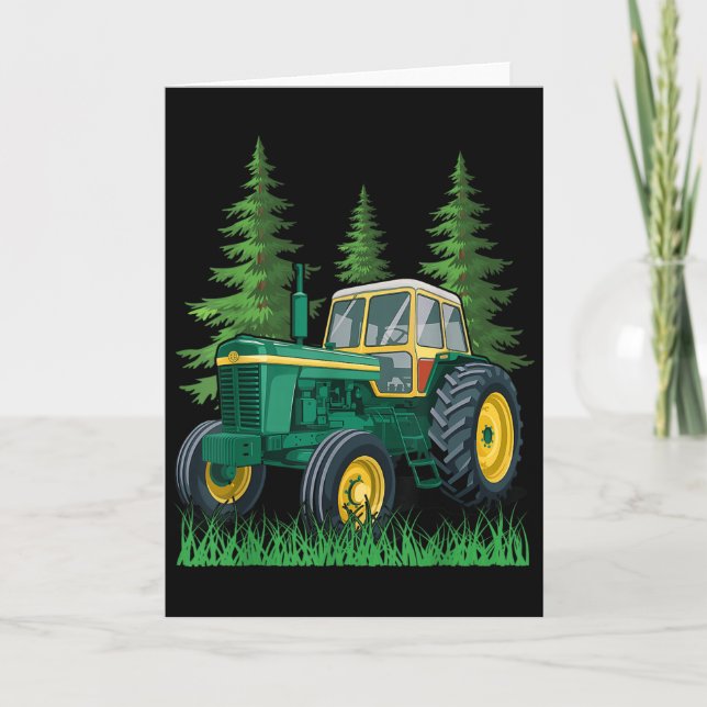 Green Farming Tractor  Card (Front)