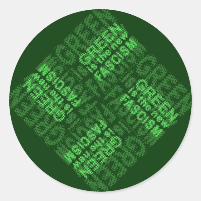 Green Fascism Classic Round Sticker (Front)