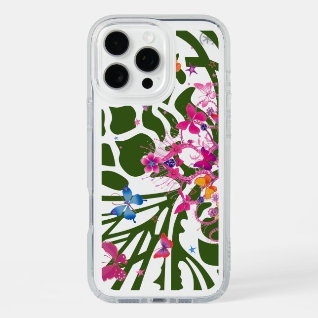 Green Fashion black & white colorful Butterflies  Speck iPhone Case (Front)