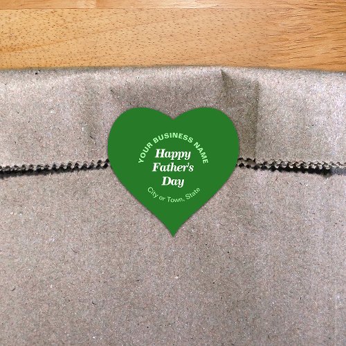 Green Fathers Day Business Heart Shape Sticker