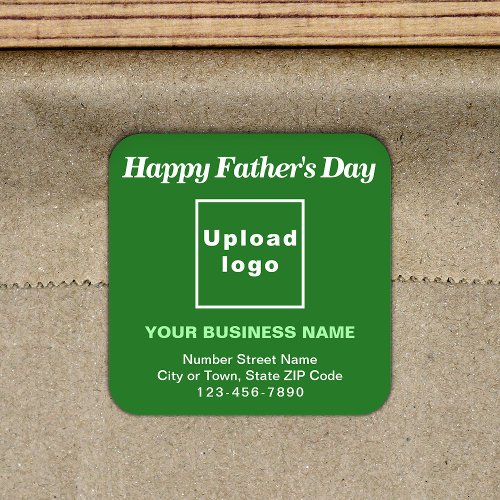 Green Fathers Day Business Square Sticker