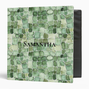 Green Faux Alligator Animal 3 Ring Binder