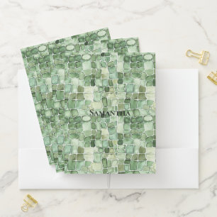 Green Faux Alligator Animal Pocket Folder
