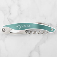 Green Faux Brushed Metal Personalized Script