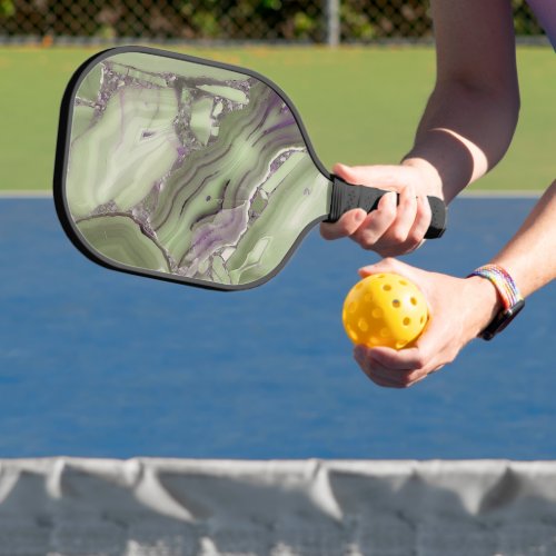 green faux cracked surface pickleball paddle