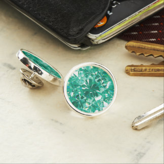 Green Faux Diamonds Glitter Lapel Pin