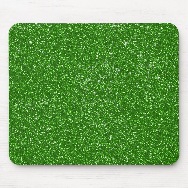 Green Faux Glitter Pattern Texture Mouse Pad (Front)