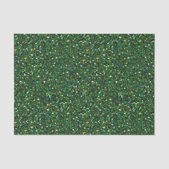 Green Faux Glitter Tissue Paper (Front)