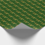 [ Thumbnail: Green, Faux Gold 10th (Tenth) Event Wrapping Paper ]