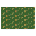 [ Thumbnail: Green, Faux Gold 11th (Eleventh) Event Tissue Paper ]
