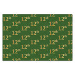 [ Thumbnail: Green, Faux Gold 12th (Twelfth) Event Tissue Paper ]