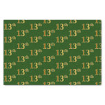 [ Thumbnail: Green, Faux Gold 13th (Thirteenth) Event Tissue Paper ]